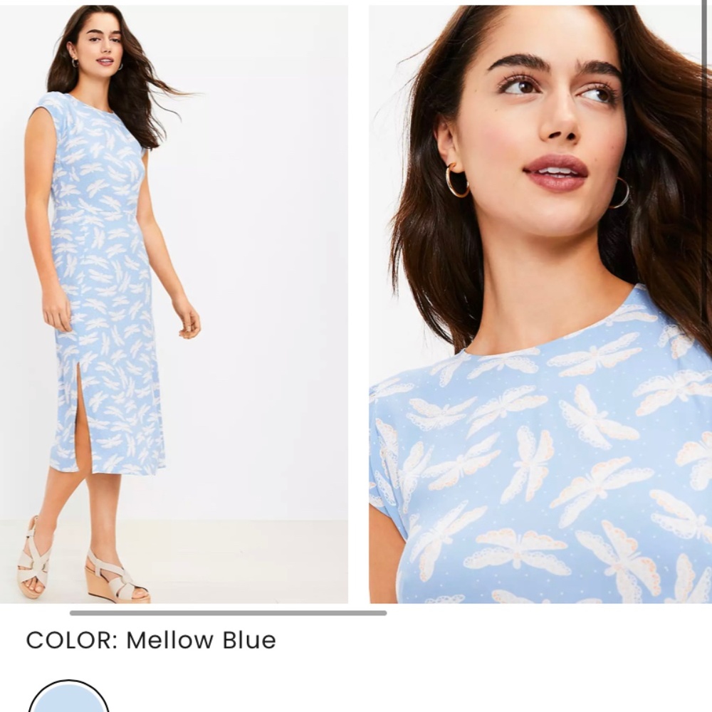 Butterfly Flutter Midi Dress - Fits Medium (Size 6)